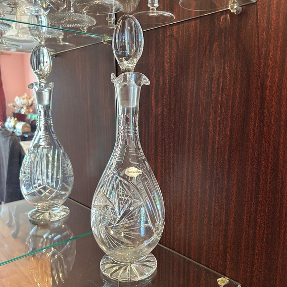 Large & Heavy Genuine Lead Crystal Decanter with Stopper Made in Western Germany